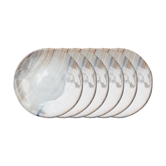 AMELIA Tallrik, Marmorerad 6-pack Ø21 cm